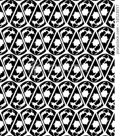Vector seamless pattern. Black and white Repeating 58528057