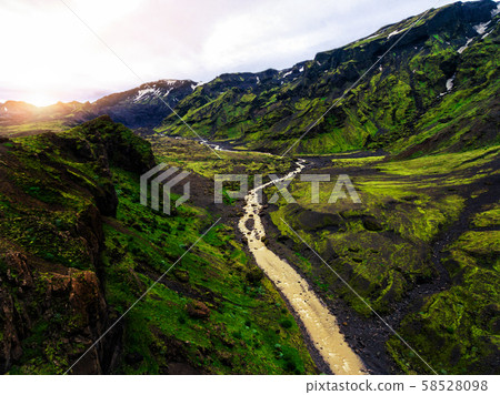 The landscape of Thorsmork in highland of Iceland. 58528098