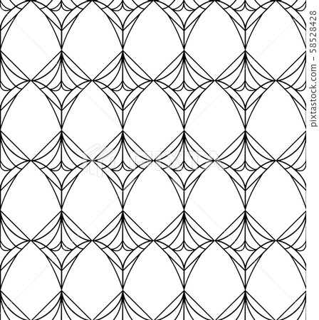 Vector seamless pattern. Black and white Repeating 58528428