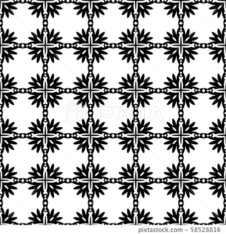 Vector seamless pattern. Black and white Repeating Vector seamless pattern. Black and white Repeating 58528816