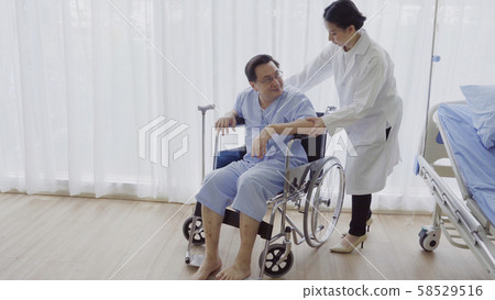 Doctor take care of patient at hospital or medical clinic. Healthcare concept. Doctor take care of patient at hospital or medical clinic. Healthcare concept. 58529516