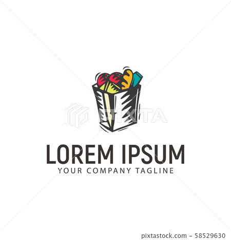 shopping bag logo design concept template 58529630