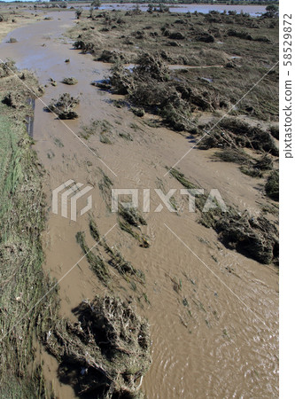 River inundation, flood image River inundation, flood image 58529872