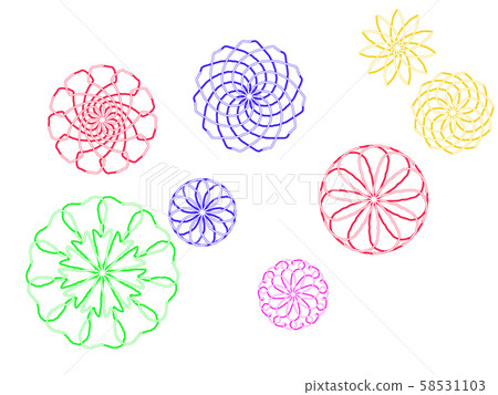 Geometric decorative design elements isolated 58531103
