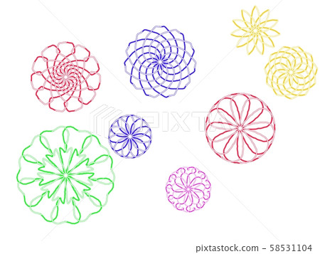 Geometric decorative design elements isolated Geometric decorative design elements isolated 58531104