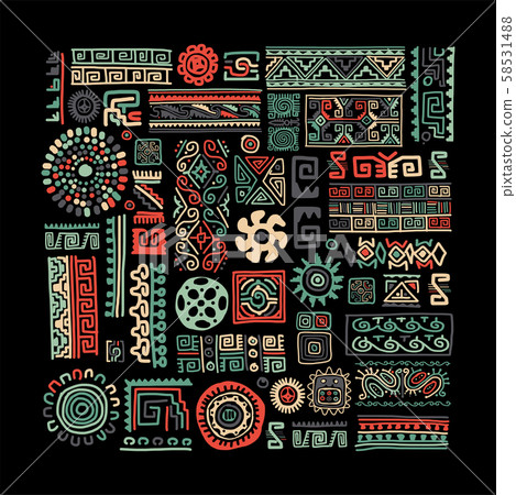 Ethnic handmade ornament for your design 58531488