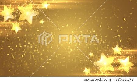 Golden magical background with sparkling stars 58532172
