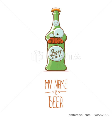 vector cartoon funky beer bottle character isolated on white background.vector beer comic label or vector cartoon funky beer bottle character isolated on white background.vector beer comic label or 58532999