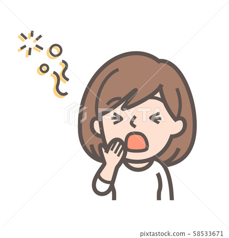 Yawning woman bust up Yawning woman bust up 58533671