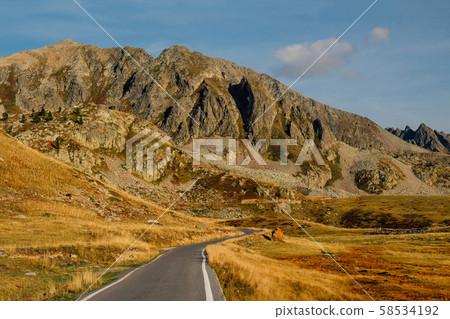 Mountain road in Col de la Lombarde high pass in the Alps Mountain road in Col de la Lombarde high pass in the Alps 58534192