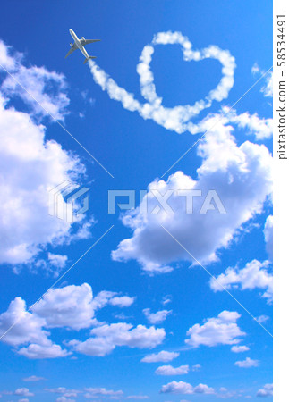 Aircraft draw a heart in the sky Aircraft draw a heart in the sky 58534491