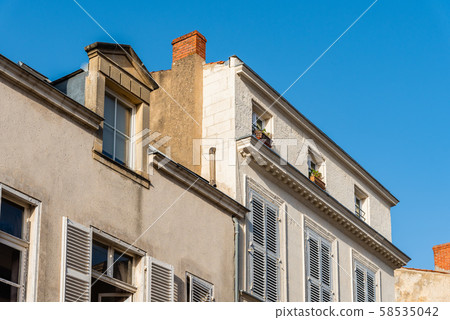 Decadent old residential buildings in European city Decadent old residential buildings in European city 58535042