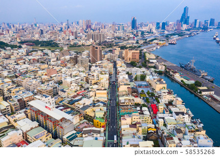 臺灣高雄旗津港灣景色Asia Kaohsiung Qijin Bay Landscape 58535268