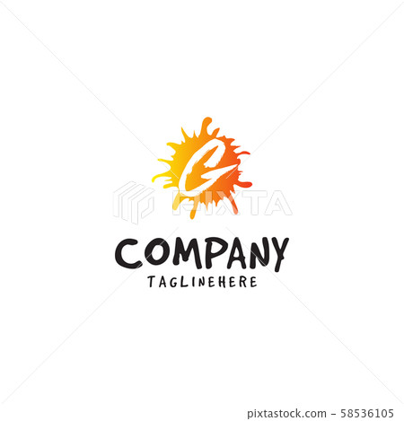 Letter G Logo In Fresh Orange Juice Splash Design Stock Illustration