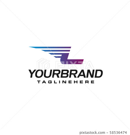 Modern Fast letter L vector logo with speed or 58536474