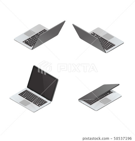 Vector isometric laptop isolated on a white background. Detailed isometric icon 58537196