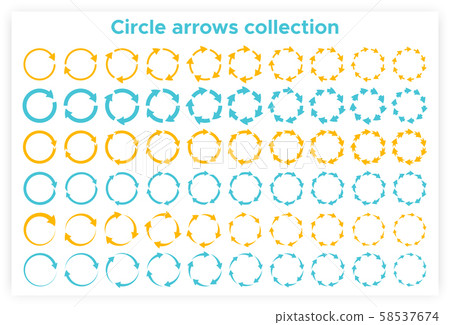 Solid circular arrows symbols vector collection 58537674