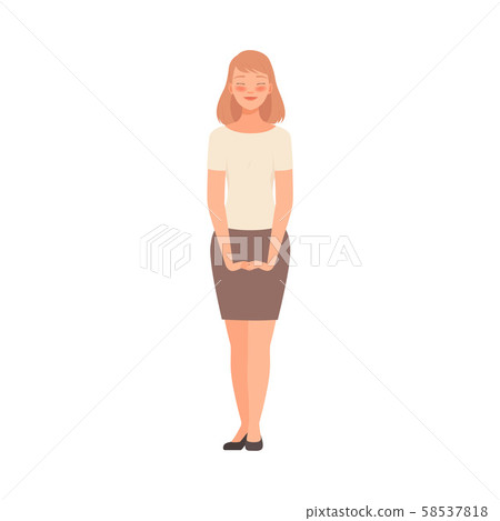 Joyfull woman on white background cartoon illustration vector Joyfull woman on white background cartoon illustration vector 58537818