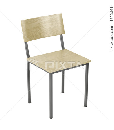 Wooden chair on white 58538614