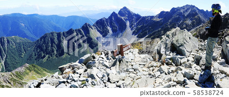 North Alps Longitudinal Crossing of the Hoho High Mountains Landscape from the top of Kitahotakadake North Alps Longitudinal Crossing of the Hoho High Mountains Landscape from the top of Kitahotakadake 58538724