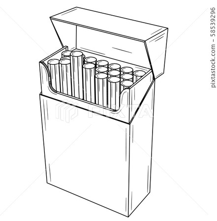 Open pack with cigarettes Open pack with cigarettes 58539296