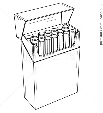 Open pack with cigarettes Open pack with cigarettes 58539299