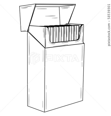 Open pack with cigarettes 58539301