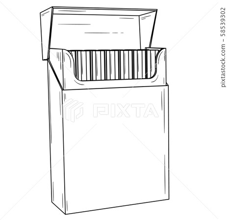 Open pack with cigarettes 58539302