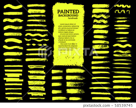 Painted grunge stripes set. Painted grunge stripes set. 58539745