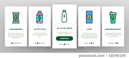 Energy Drink Color Elements Vector Onboarding Energy Drink Color Elements Vector Onboarding 58540195