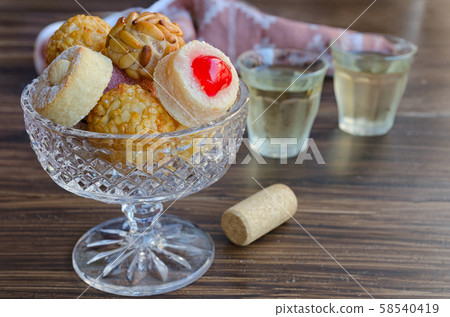 Catalan small cakes background. Catalan small cakes background. 58540419