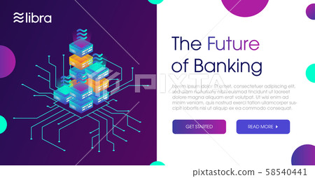 Libra cryptocurrency web template design 58540441