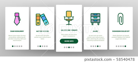 Office Job Color Elements Vector Onboarding - Stock Illustration ...