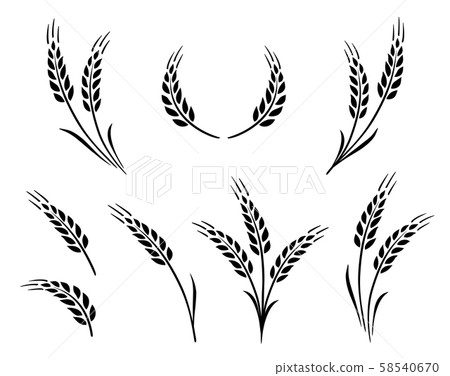 bakery set of wheat ears icon logo 58540670