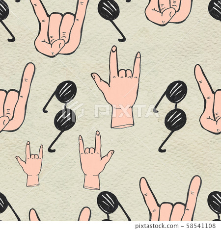 Seamless Rock n roll background. Abstract music modern pattern. 58541108