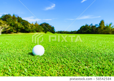Golf golf ball ball fairway round blue sky Golf golf ball ball fairway round blue sky 58542584
