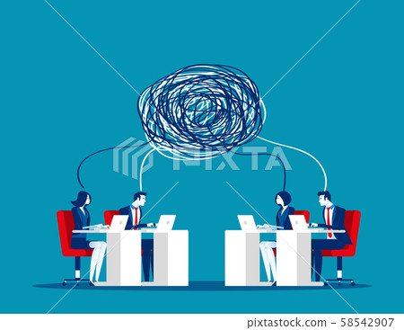 Business team with complex communication. Concept 58542907