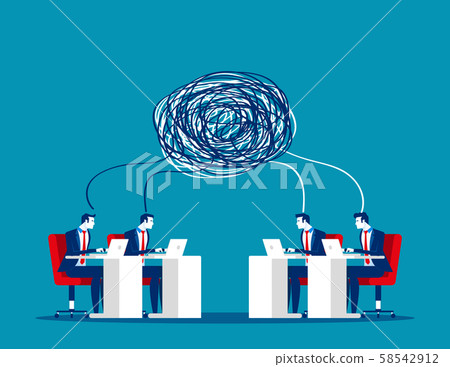 Business team with complex communication. Concept 58542912