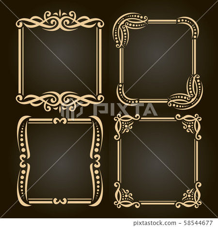 Vector set of decorative golden frames 58544677