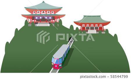 Mount Hiei sightseeing spot illustration icon 58544799