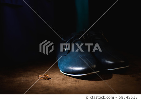 wedding details - elegant groom dressed wedding tuxedo costume 58545515