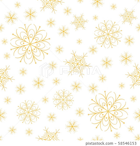 Snowflakes golden xmas design 58546153