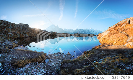 Lac de Chesery lake in France Alps Lac de Chesery lake in France Alps 58547649