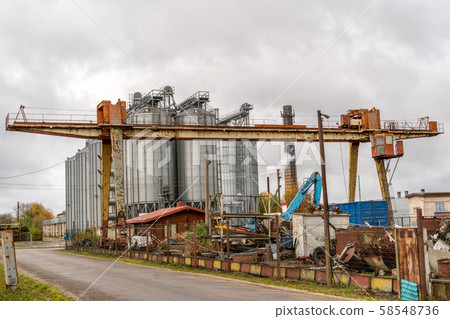 Old lifting crane in the scrapyard Old lifting crane in the scrapyard 58548736