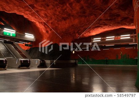 Stockholm metro or tunnelbana station Solna Stockholm metro or tunnelbana station Solna 58549797