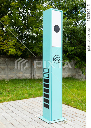 Close up of accumulator charging area for electrocars Close up of accumulator charging area for electrocars 58550245