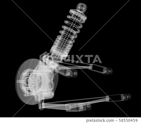 X-ray Car suspension and brake disk X-ray Car suspension and brake disk 58550459