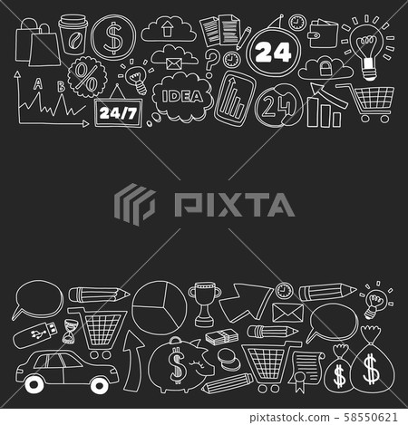 Business and management background. Pattern with finance icons. Conceptual illustration of projects Business and management background. Pattern with finance icons. Conceptual illustration of projects 58550621