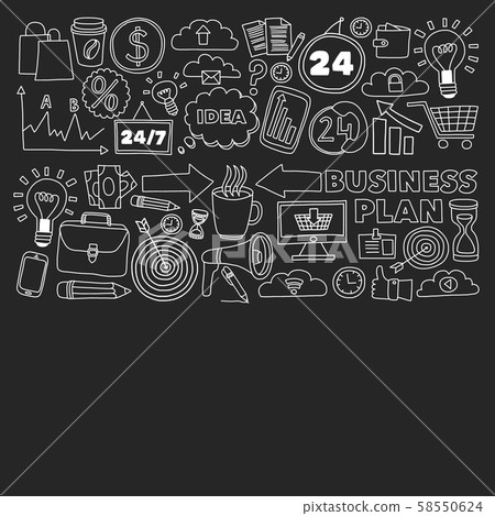 Business and management background. Pattern with finance icons. Conceptual illustration of projects Business and management background. Pattern with finance icons. Conceptual illustration of projects 58550624