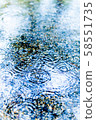 Ripples on the rainy road 58551735